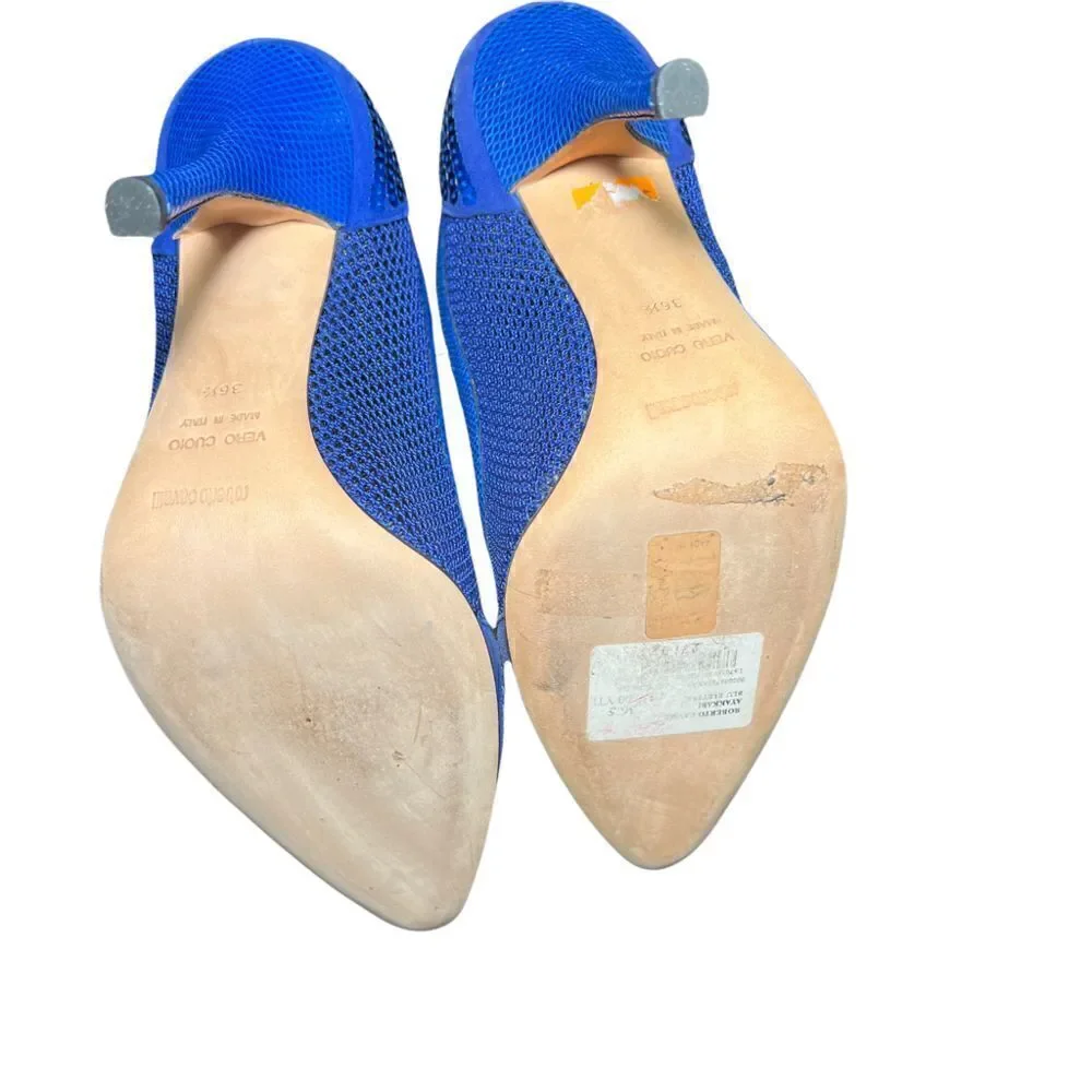 Nib Roberto Cavalli Mesh Blue heels pumps